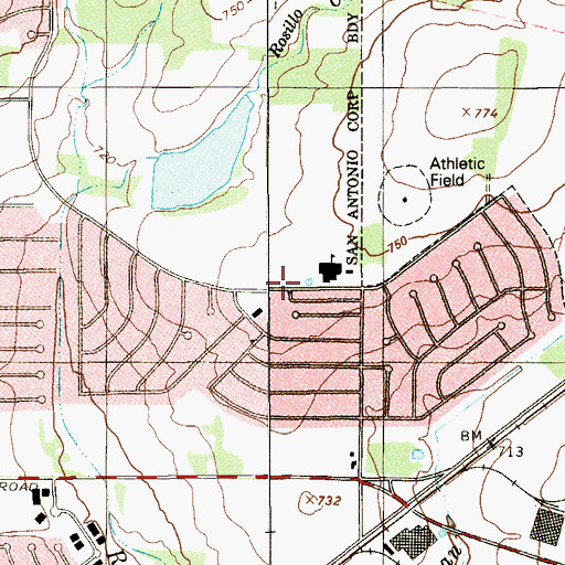 Topographic Map of Park Village Elementary School, TX