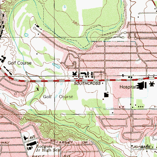 Topographic Map of Pecan Valley Elementary School, TX
