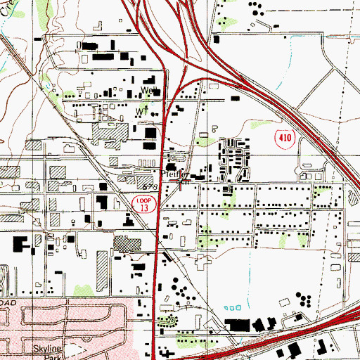 Topographic Map of Pfeiffer Elementary School, TX