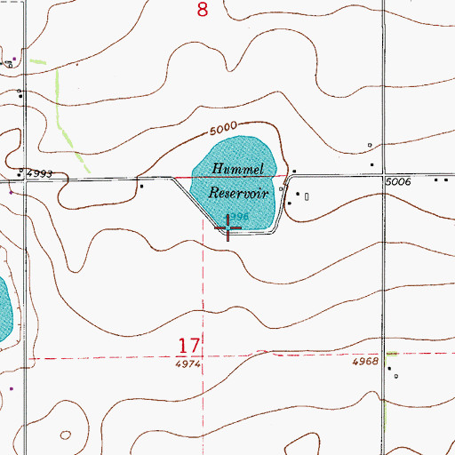 Topographic Map of Hummel Dam, CO