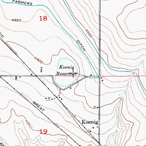 Topographic Map of Koenig Dam, CO