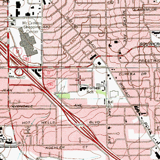 Topographic Map of Muriel Forbes Elementary School, TX