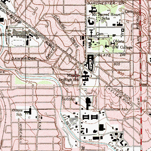 Topographic Map of Nimitz Middle School, TX