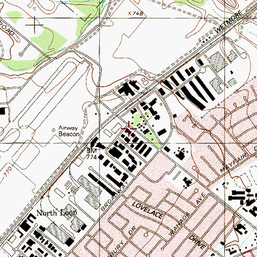 Topographic Map of North East Alternative Middle School, TX