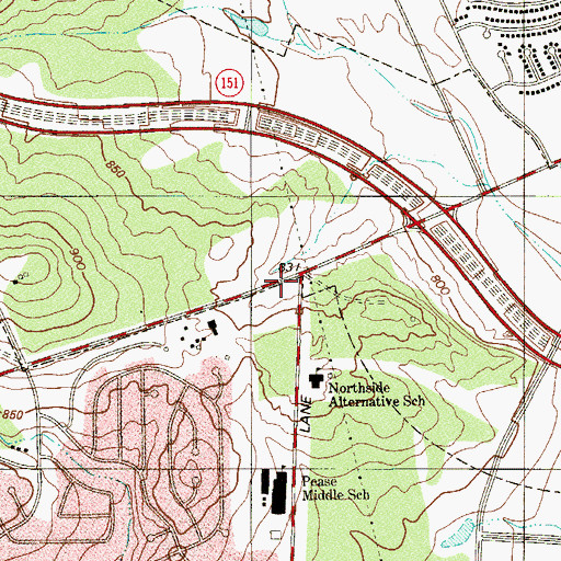 Topographic Map of Northside Alternative School, TX