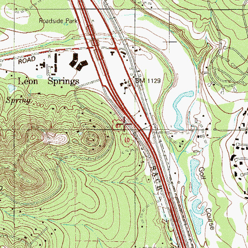Topographic Map of Leon Springs Elementary School, TX