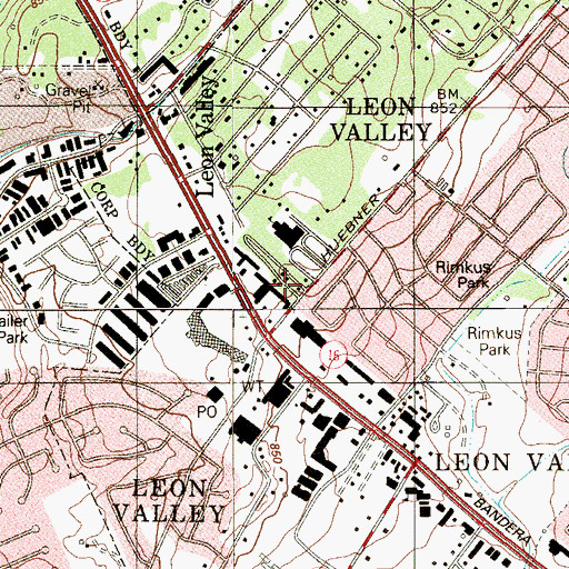 Topographic Map of Leon Valley Elementary School, TX