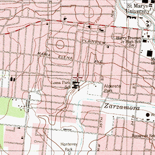 Topographic Map of Loma Park Elementary School, TX