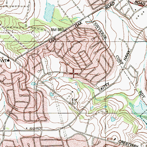 Topographic Map of Miller Point Elementary School, TX