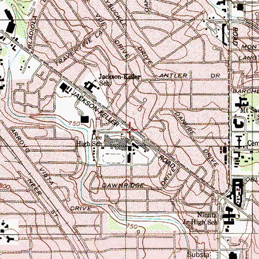 Topographic Map of International School of America, TX