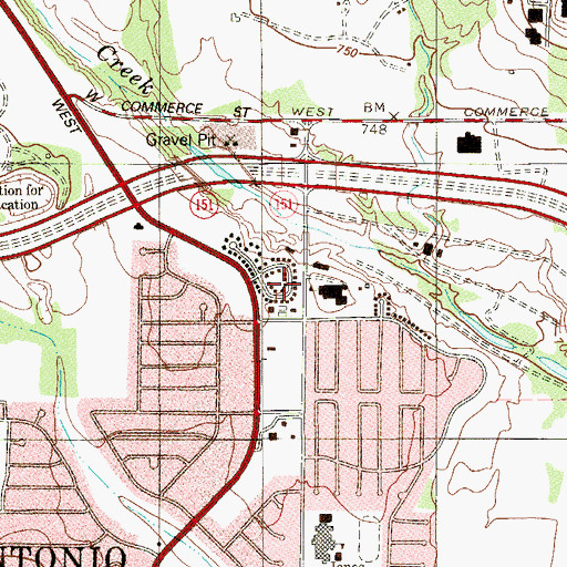 Topographic Map of J B Passmore Elementary School, TX