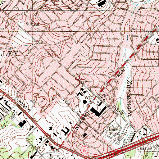 Topographic Map of John B Connally Middle School, TX