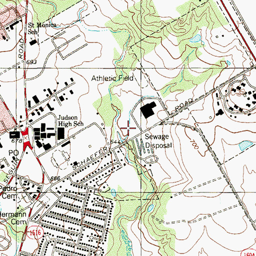 Topographic Map of Judson Alternative School, TX