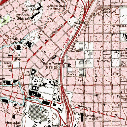 Topographic Map of Healy - Murphy School, TX