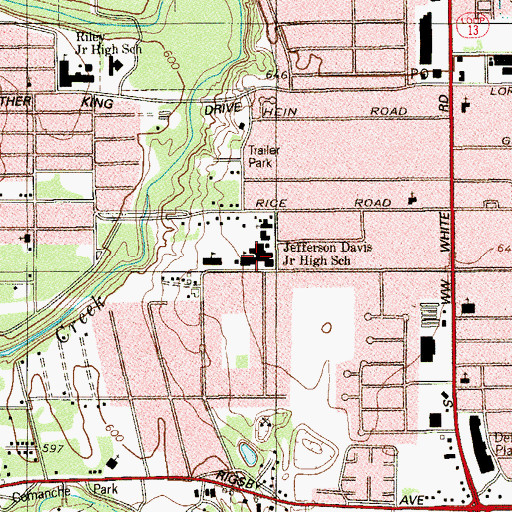Topographic Map of Henry Carroll Elementary School, TX