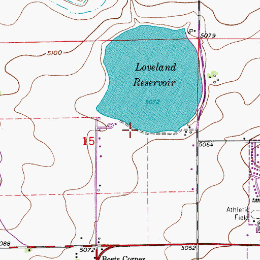 Topographic Map of Loveland Dam, CO