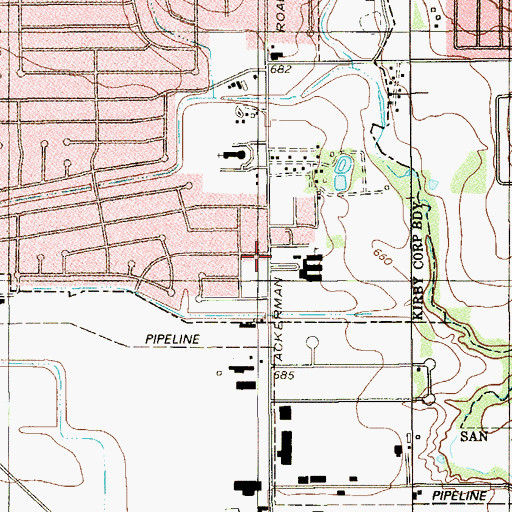 Topographic Map of Hopkins Elementary School, TX
