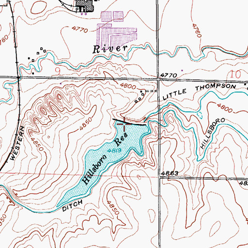 Topographic Map of Little Thompson Dam, CO