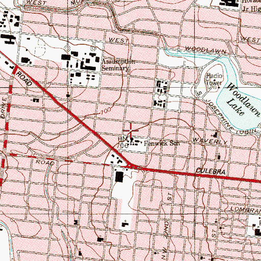 Topographic Map of Fenwick Elementary School, TX