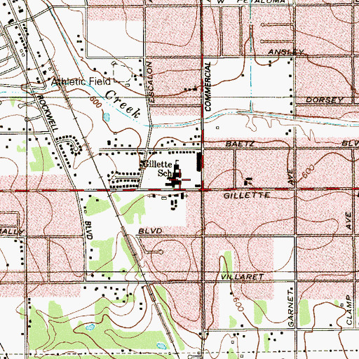 Topographic Map of Gillette Elementary School, TX