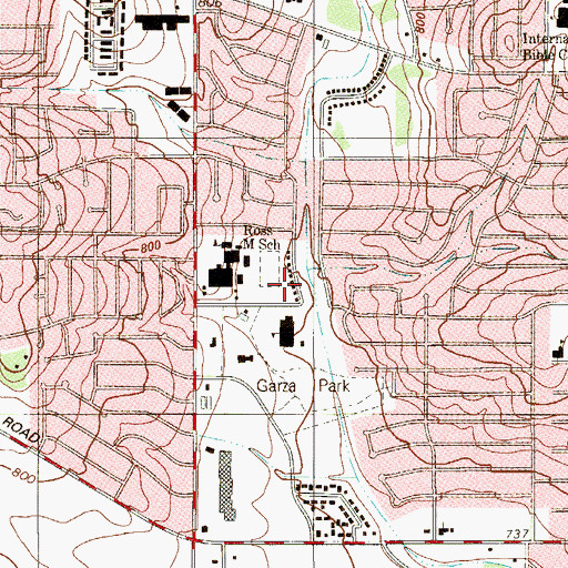 Topographic Map of Gregorio Esparza Elementary School, TX