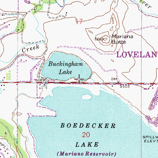 Topographic Map of George Rist Dam, CO