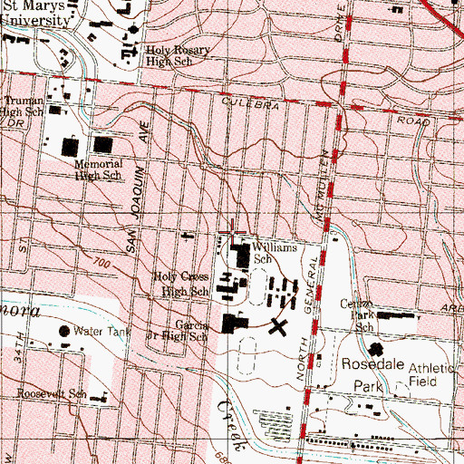 Topographic Map of H K Williams Elementary School, TX