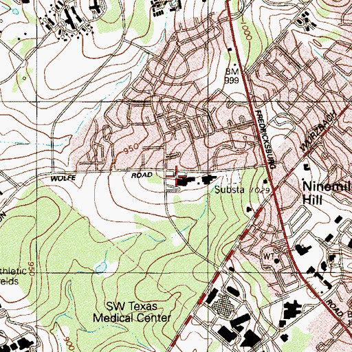 Topographic Map of Health Careers High School, TX