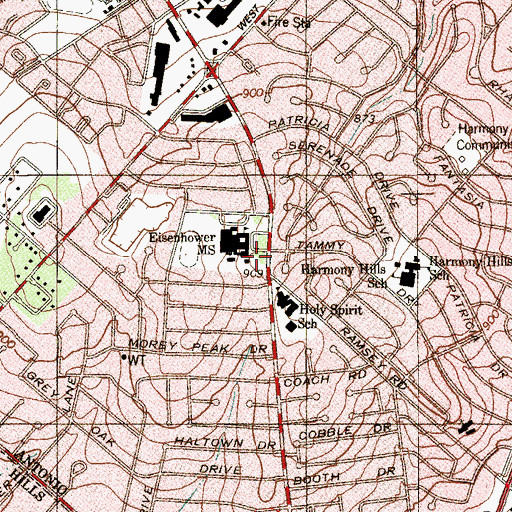 Topographic Map of Eisenhower Middle School, TX