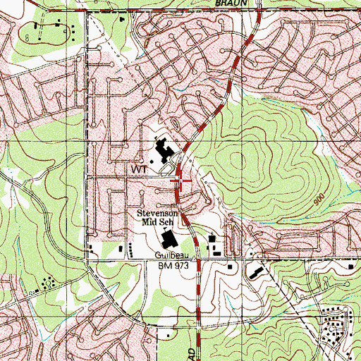 Topographic Map of Coke Stevenson Middle School, TX