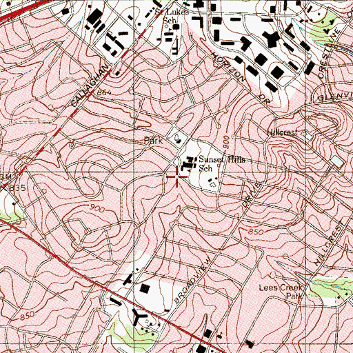 Topographic Map of Colby Glass Elementary School, TX