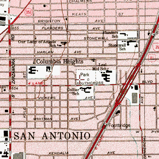 Topographic Map of Collier Elementary School, TX