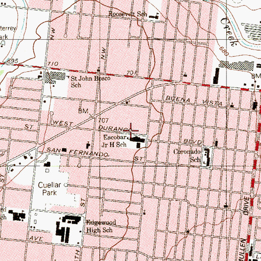 Topographic Map of Coronado - Escobar Elementary School, TX