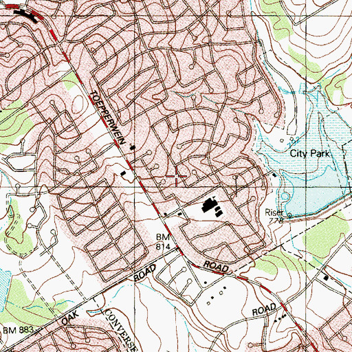 Topographic Map of Crestview Elementary School, TX