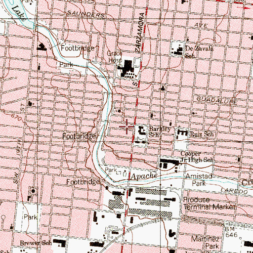 Topographic Map of David Barkley Elementary School, TX