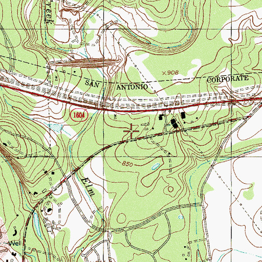 Topographic Map of Driscoll Middle School, TX