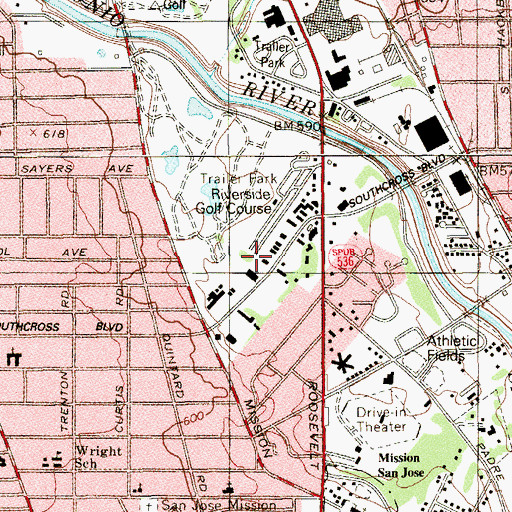 Topographic Map of E H Gilbert Elementary School, TX