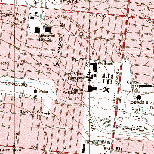 Topographic Map of Cardenas Learning Center, TX