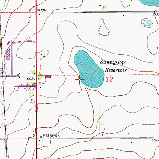 Topographic Map of Sunny Slope Dam, CO