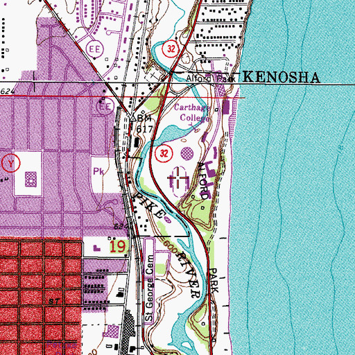 Topographic Map of Art Keller Field, WI