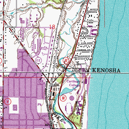 Topographic Map of Smeds Tennis Center, WI