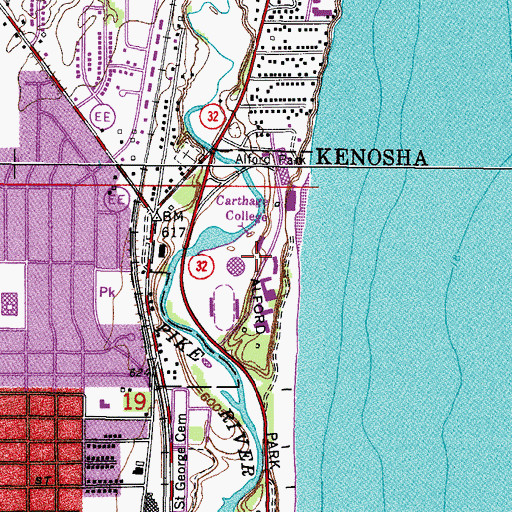 Topographic Map of H F Johnson Art Center, WI