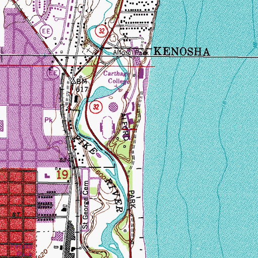 Topographic Map of Johnson Residence Hall, WI
