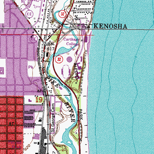 Topographic Map of South Residence Hall, WI
