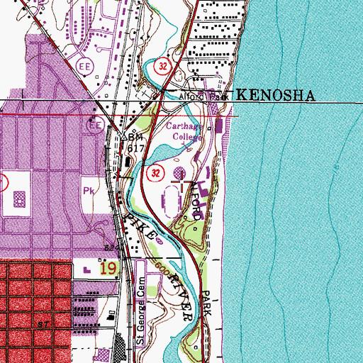 Topographic Map of Tarble Athletic and Recreation Center, WI