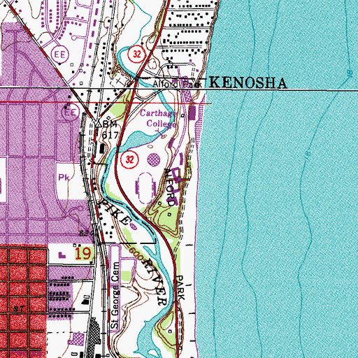 Topographic Map of Todd Wehr Center, WI