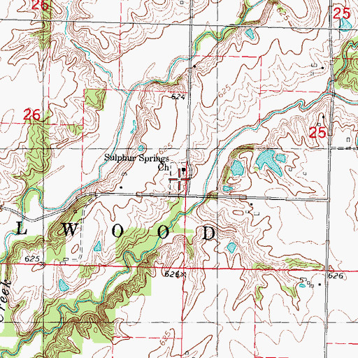 Topographic Map of Sulphur Spring Cemetery, IL