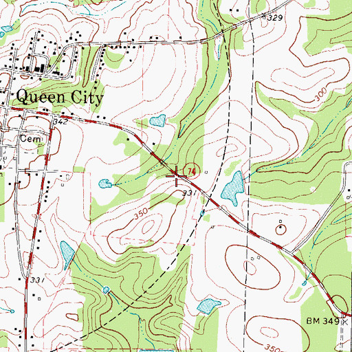 Topographic Map of J K Hileman Elementary School, TX