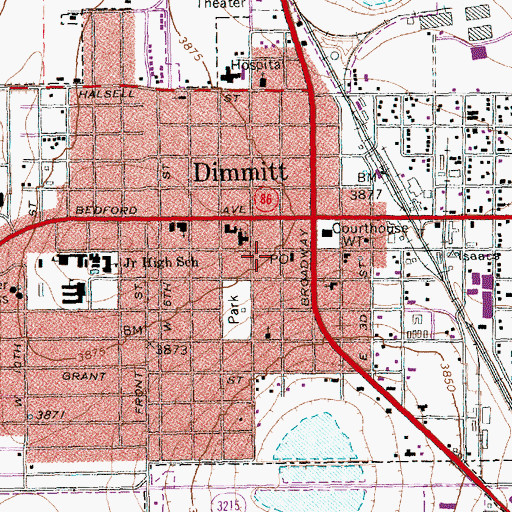 Topographic Map of Dimmitt Alternative Center, TX