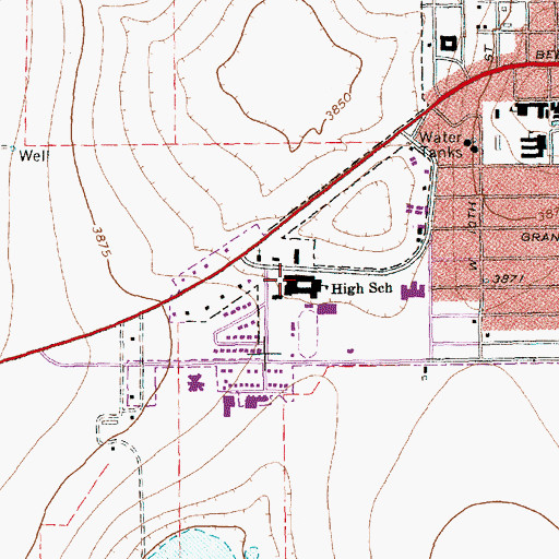 Topographic Map of Dimmitt Middle School, TX